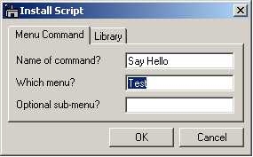 Install Script Dialog